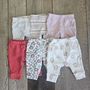 Mixed Lot of Floral and Solid Baby Pants